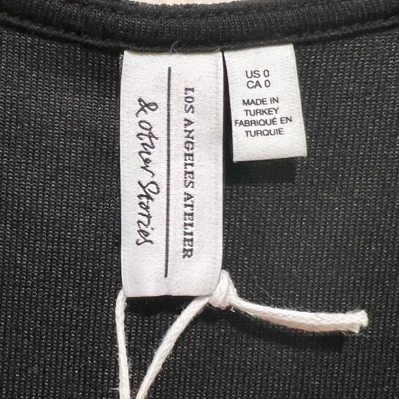 & Other Stories Puff Shoulder Long Sleeve Velvet Black Dress Romantic Goth - Picture 8 of 9